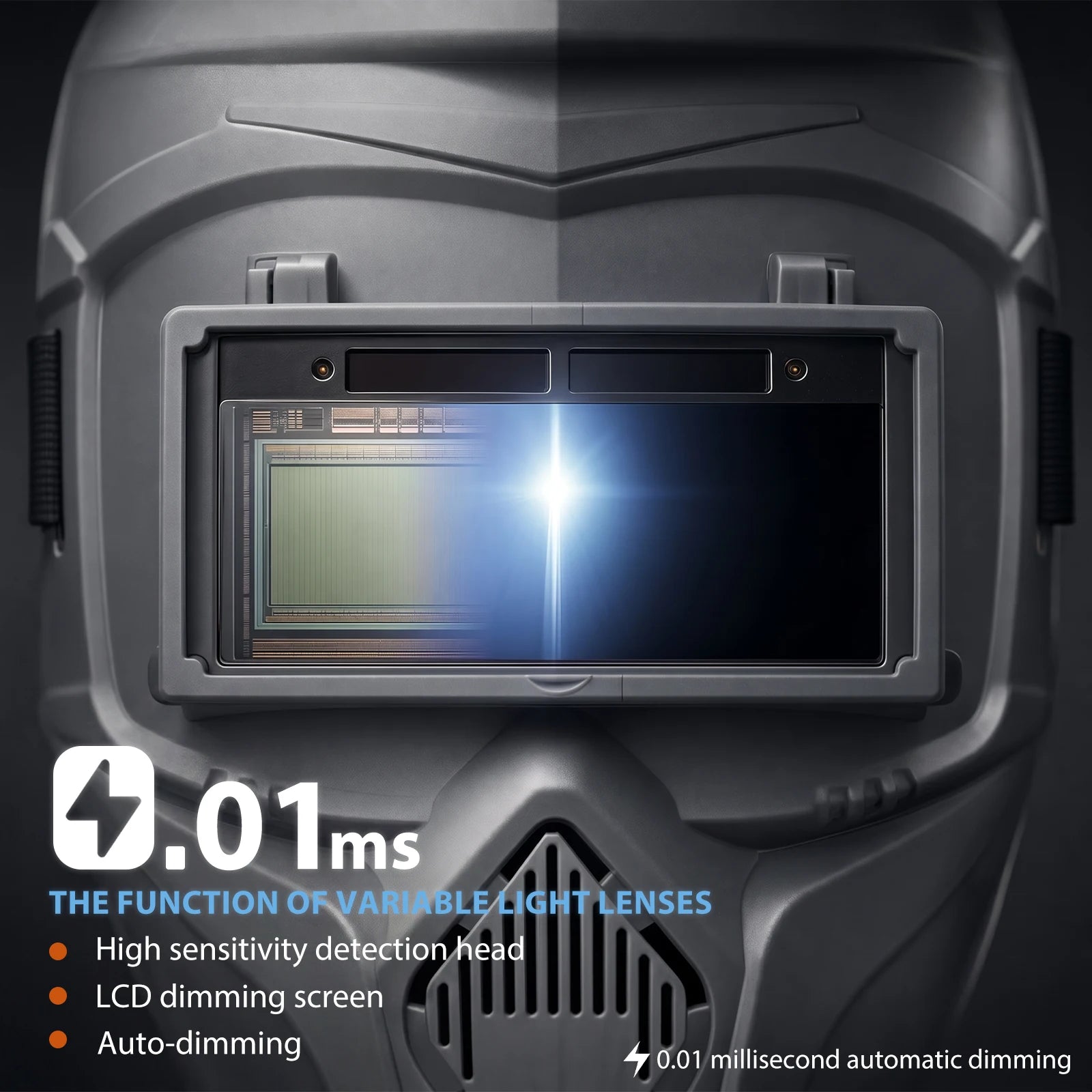 Professional Auto Darkening Welding Helmet, Adjustable Shade 9-13 Welding Mask with Silicone Nose Pad, Breathable Padding Hood Zpaxo