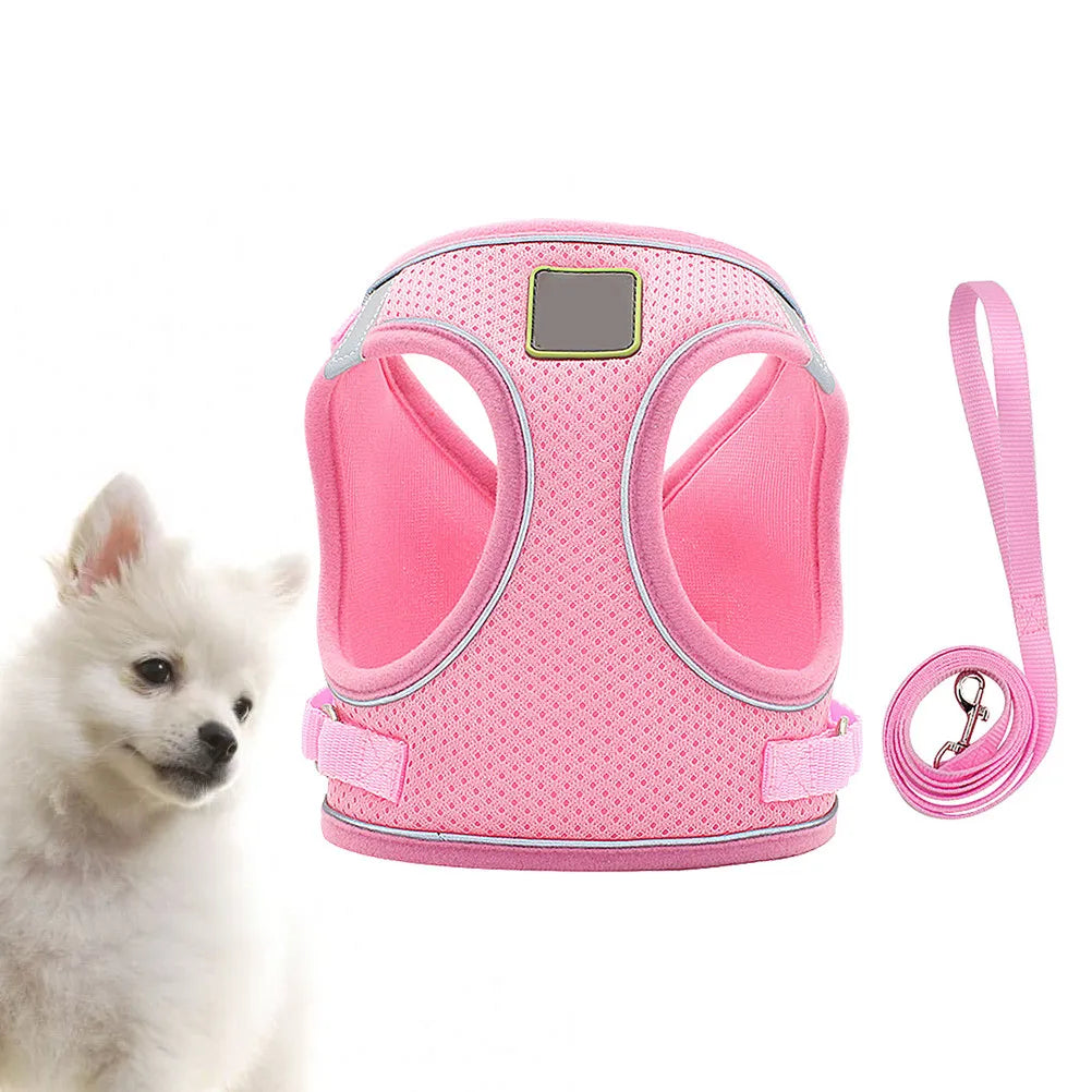 Reflective Dog Harness Vest Pet Chest Strap Leash Puppy Outdoor Night