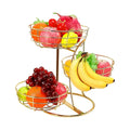 Fruit Basket 3-Tier Metal Non-Slip Space Saving Storage Fruit Basket for Kitchen Counter for Home Pantry Cabinet Apartment Zpaxo Gold China Mainland