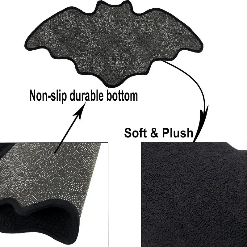 Halloween Bat Bathroom Rugs Horror Rug Door Mats Goth Decor Bedroom