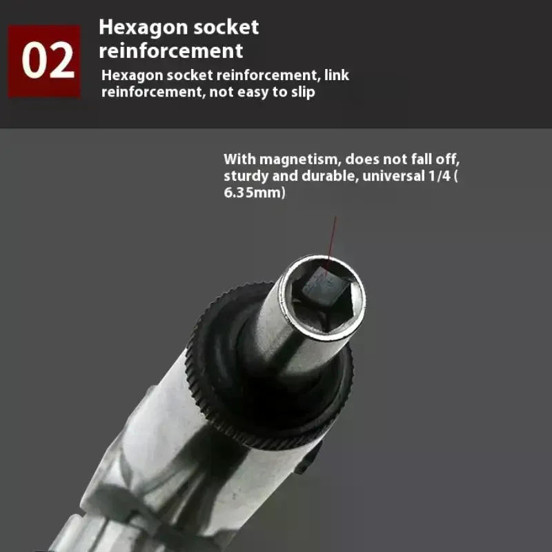 1 Hex Interface Multi-function Magnetic Bit Ratchet Screwdriver Angle Zpaxo