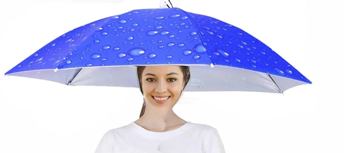 Rain Umbrella Hat Foldable Sun Shade Waterproof Fishing Headwear Cap Beach Head Hats Double-Layer UV Protection Sunscreen Zpaxo large g