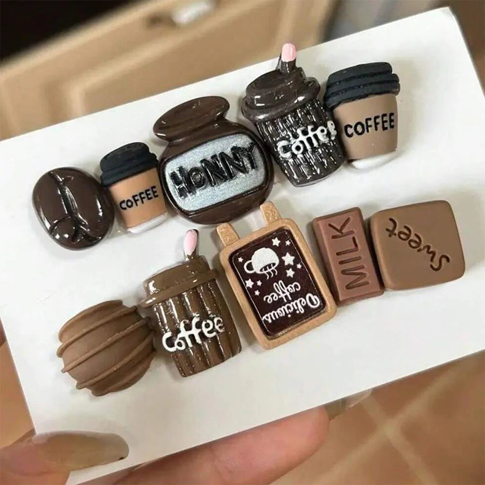 10Pcs Coffee Chocolate Simulation Food Fridge Magnets Whiteboard Stickers Refrigerator Decorative Magnets Kitchen Home Decor Zpaxo 10Pcs