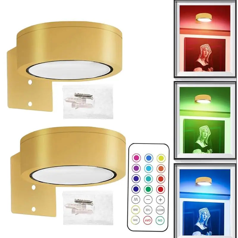 LED Magnetic Wall Sconce Lights Mounted Lamp Remote Control 13-Color