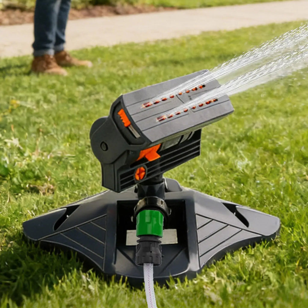 Lawn Sprinkler Oscillating 16 Nozzles Heavy Duty Mini Turbine Large Area Lawn Yard Sprinkler with Weighted Base for Outdoor Yard Zpaxo