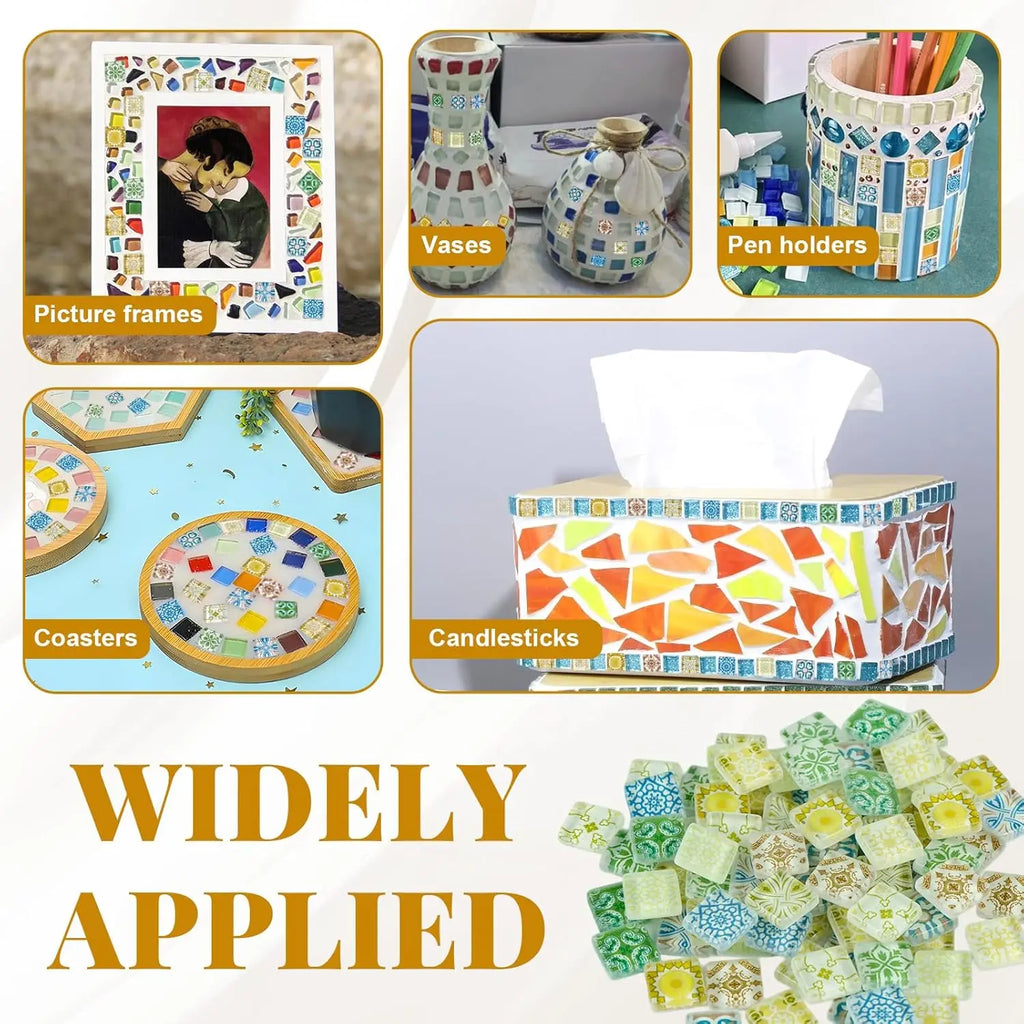 20-Pack Bohemian Crystal Glass Mosaic Tiles – 1.5cm DIY Craft Glass Mosaic Tiles Zpaxo