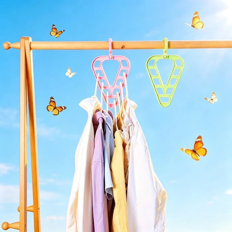 Folding Rotatable Hanger Magic Hook Non-slip Triangle Space Saving