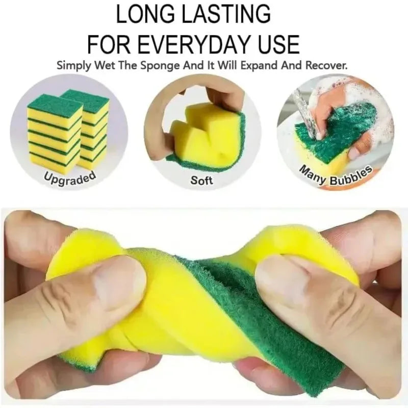 Dish Sponges Washable and Reusable for Cleaning A Kitchen Sink with Stains Highly Absorbent Double-sided Rust Sponges Cleaning Zpaxo
