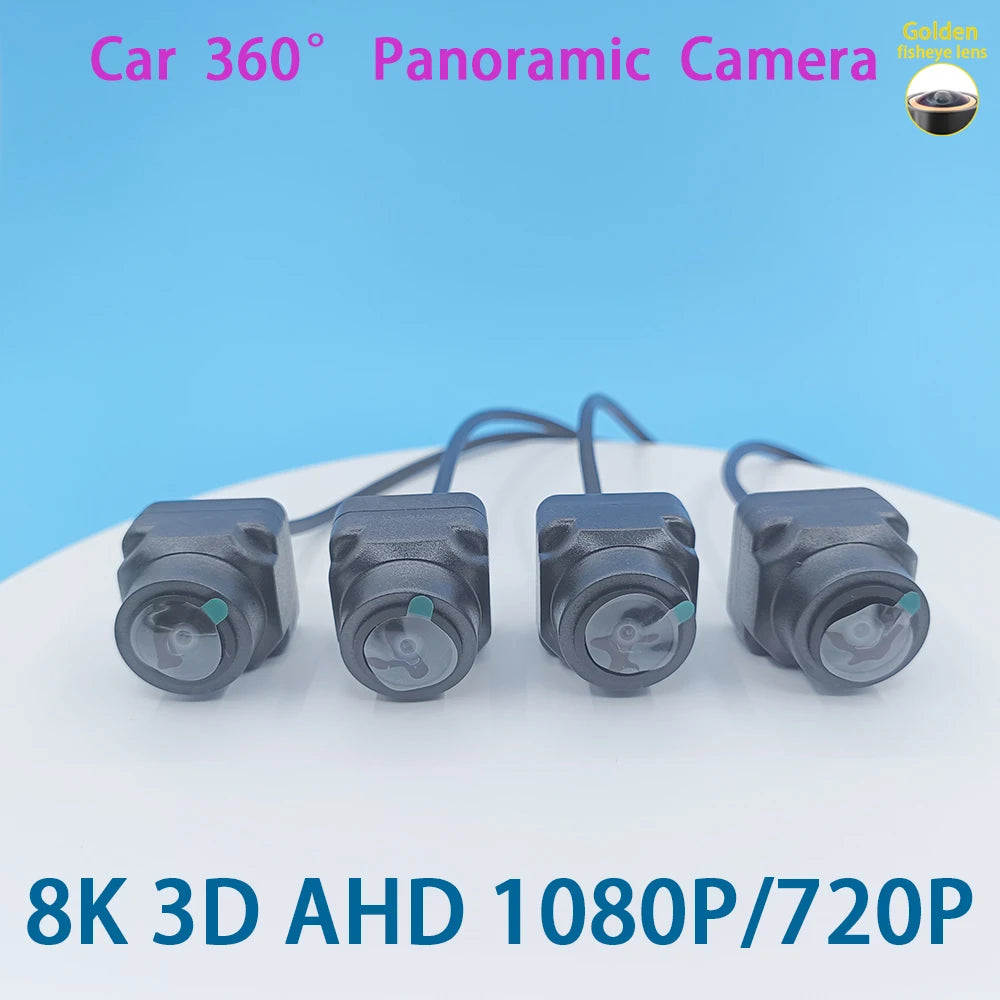 8K AHD 1080P 720P 3D Car 360 Panoramic Camera 4 Square Cameras