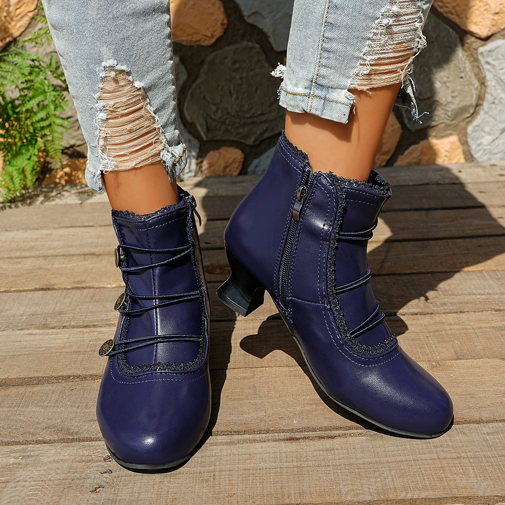 2025 Women Ankle Boots Fashion Comfortable Short Boots Retro Dress Party Shoes Ladies Autumn Winter Outdoor Pointed Shoes Female Zpaxo