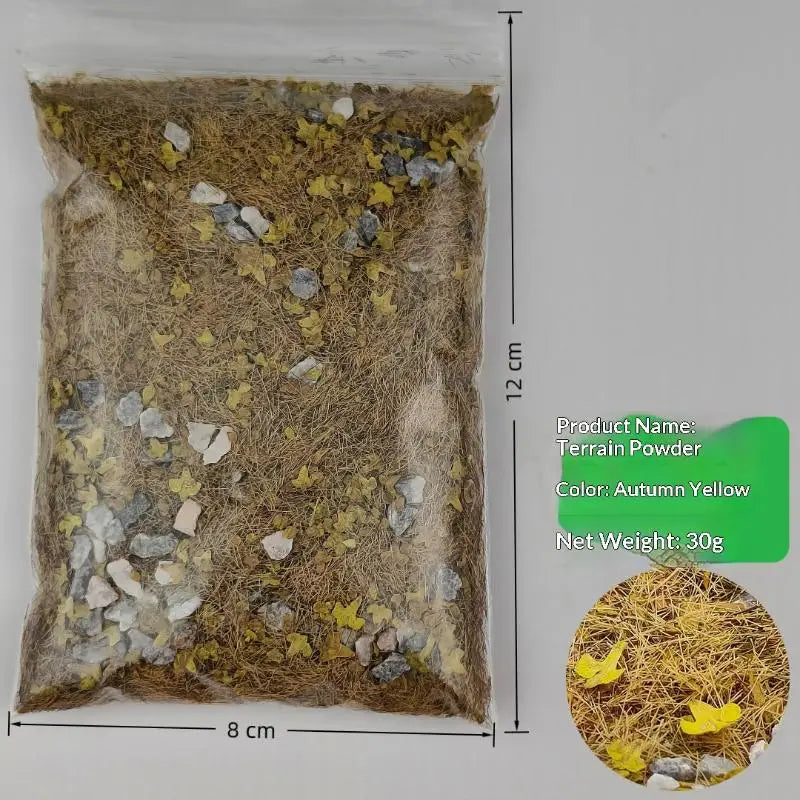 30g/bag Simulated Lawn Sand Table Miniature Landscape Layout With Stone Vegetation DIY Model Mixed With Stone Grass Powder Zpaxo A5