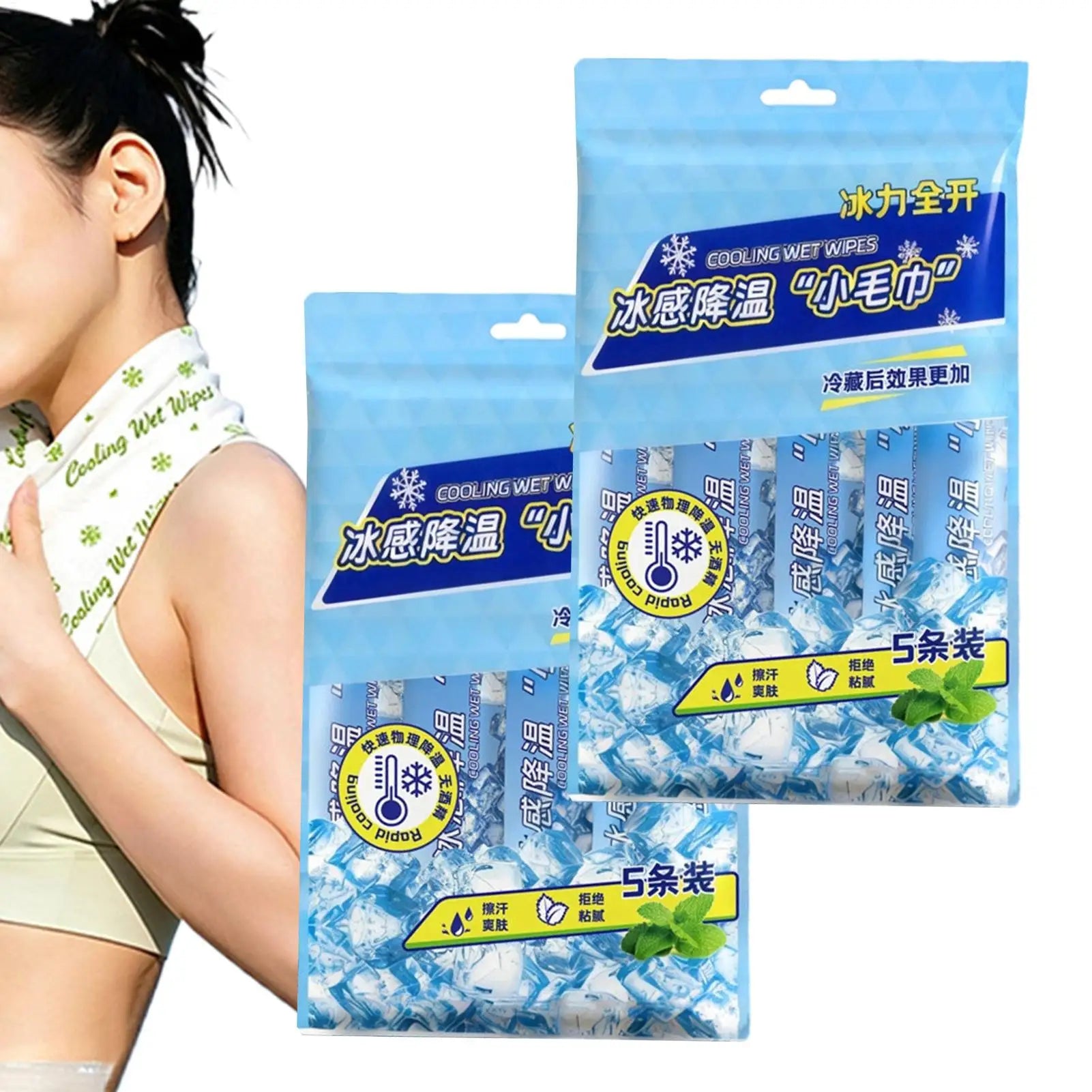 Cooling Towels Ice Chill Wipes Breathable Quick Dry Soft Sweat