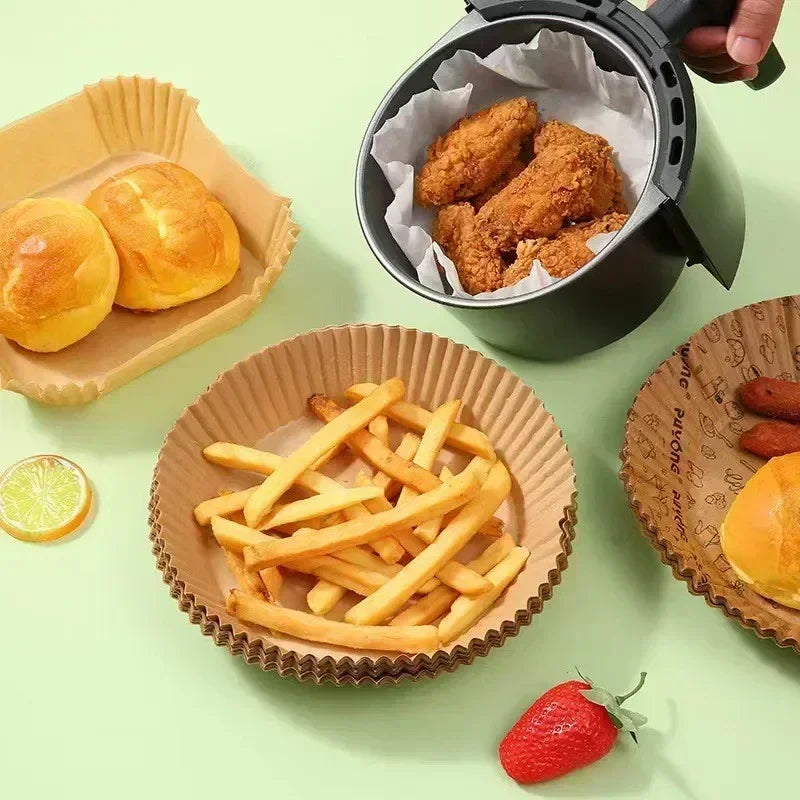 Disposable Air Fryer Paper Oil Proof Isolation Paper Tray Non Stick Baking Pad Convenient and Durable Air Fryer Square Zpaxo