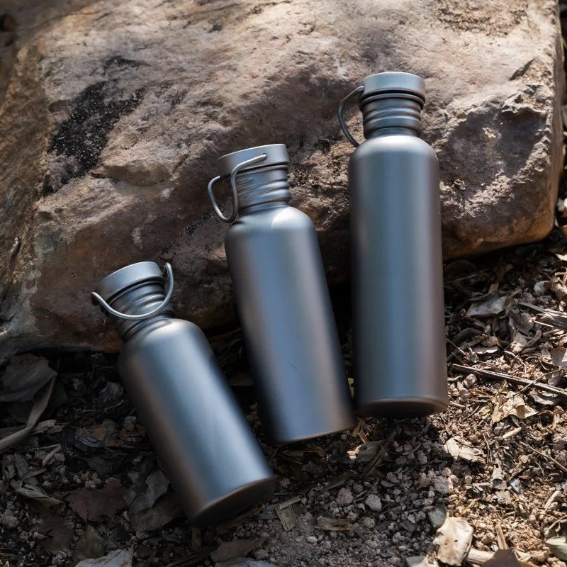 500/600/750ML Pure Titanium Sports Water Bottle for Outdoor Cycling, Travel, Camping, Lightweight, Suitable for Boiling Water Zpaxo