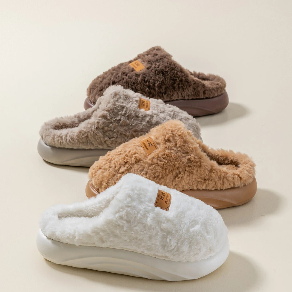 Women's Winter Slippers Indoor Non-slip Fleece Lined Warm House Shoes