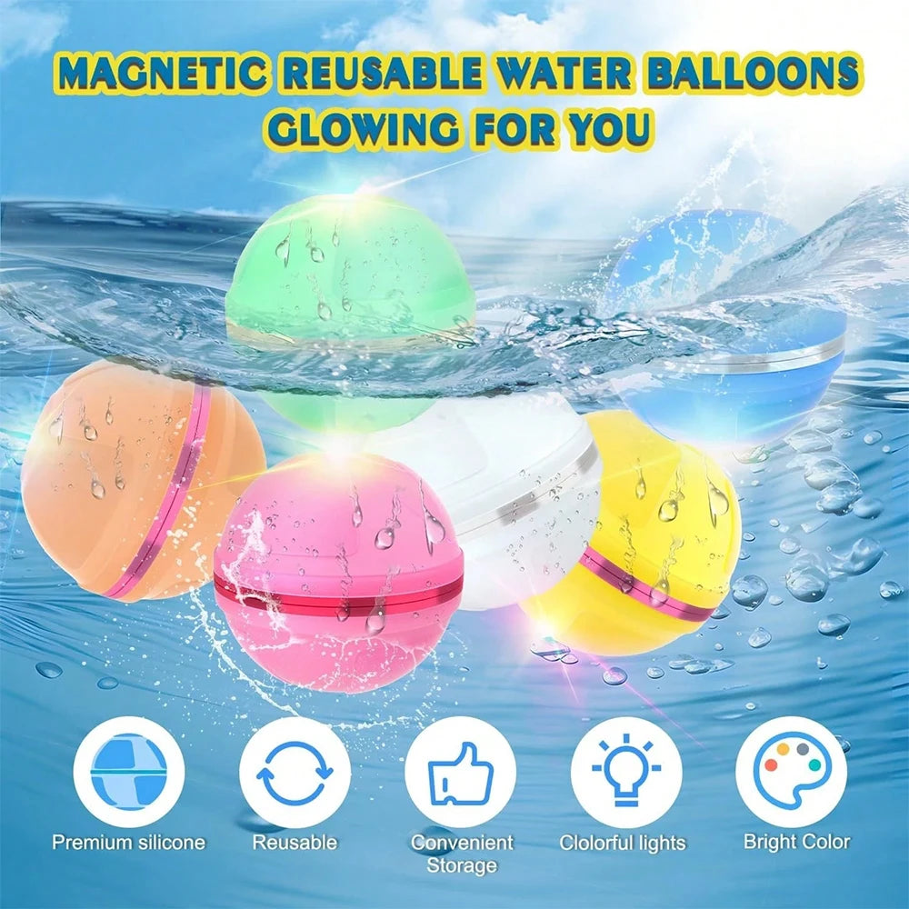 1- Reusable Water Balls Self-seal Fast Inflating Silicone Summer Pool