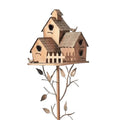 Birdhouse Garden Stakes Outdoor Decor Metal Bird House Art Crafts