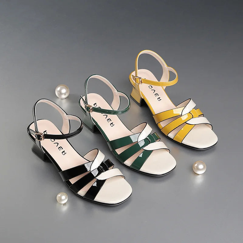 Sandals Women's 2023 Thick-heeled Summer Shoes Outerwear Fish Mouth Zpaxo