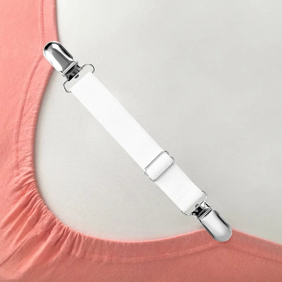 4pcs/set Elastic Bed Sheet Strip Fastener Bed Sheet Grippers Belt Adjustable Mattress Cover Blankets Holder Bed Sheet Set Zpaxo