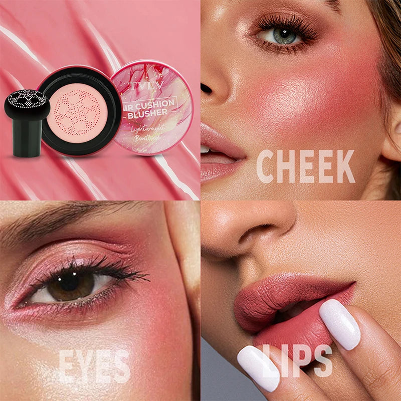 3-in-1 Air Cushion Powder Blusher Light Texture Natural Durable Easy