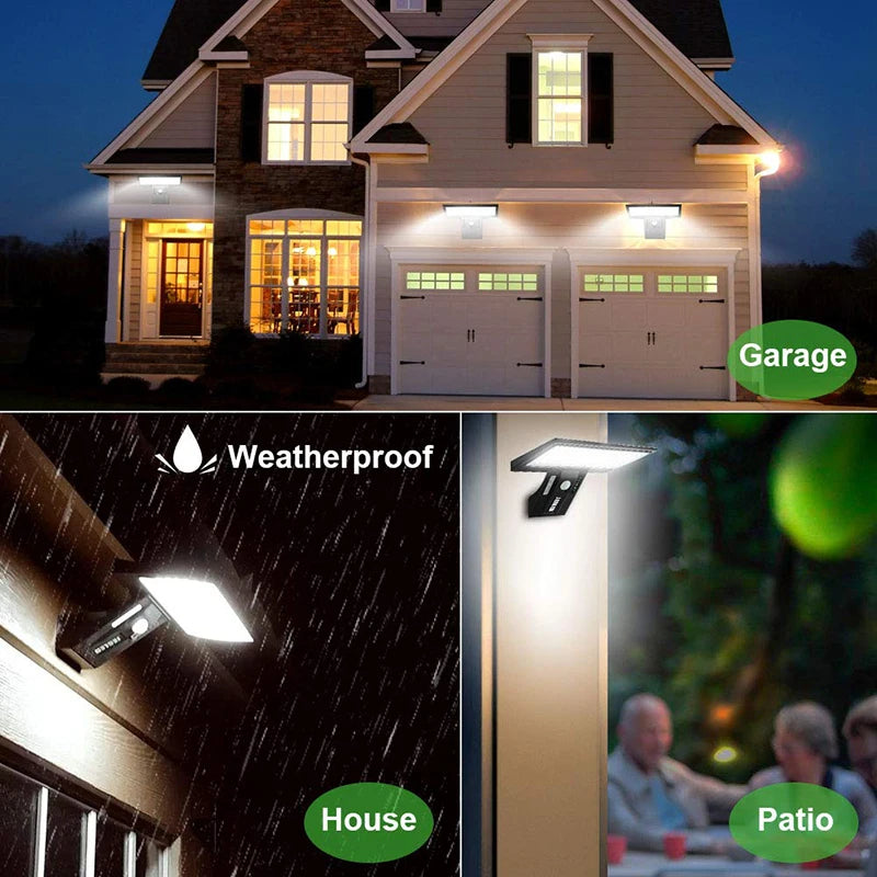 Outdoor Solar Wall Lights Waterproof Sensor Remote Control 4 Modes Zpaxo