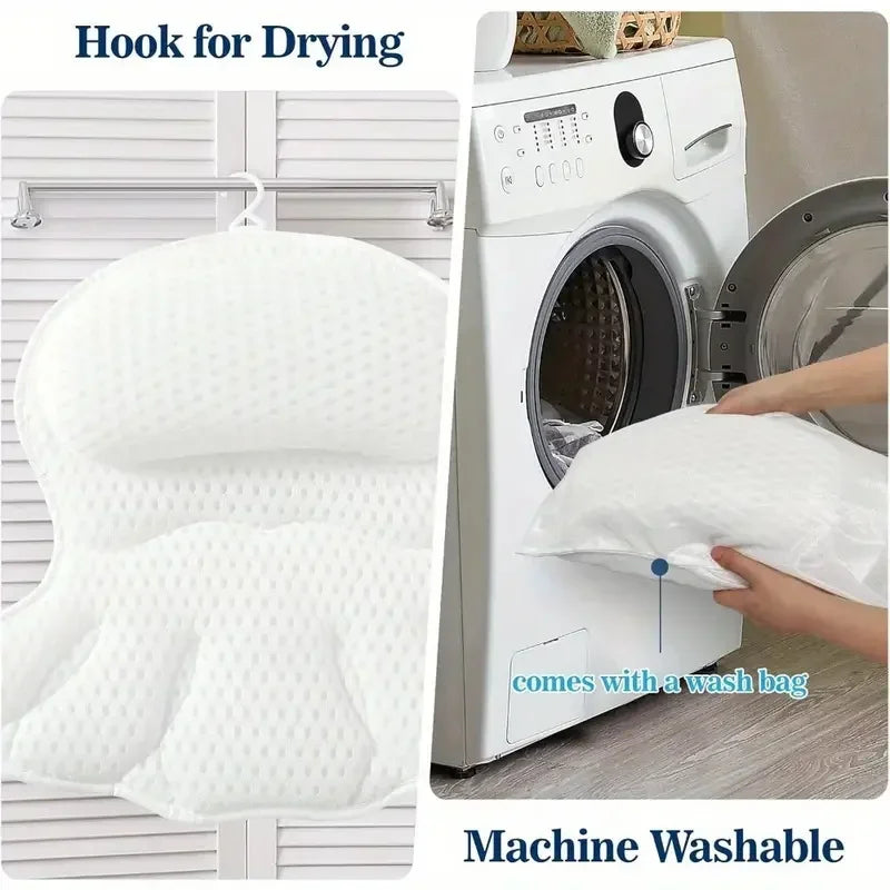 Bath Pillow Bathtub Pillow, Luxury Bath Pillows for Tub Neck and Back Support, Bath Tub Pillow Headrest with Soft 4D Mesh Zpaxo