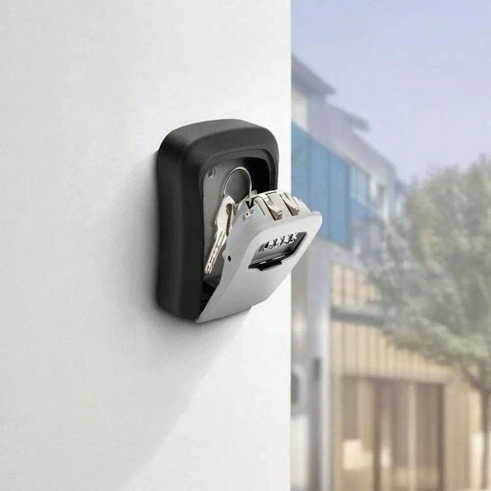 Durable Plastic Lock Box Grey Black Portable Key Resettable