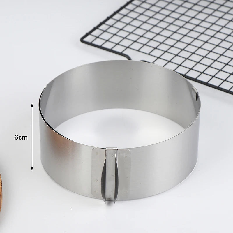 Reusable Baking Tool 6-8cm Adjustable Telescopic Mousse Ring Circle Mold Rustproof With Scale Round Cake Rings Stainless Steel Zpaxo 6cm