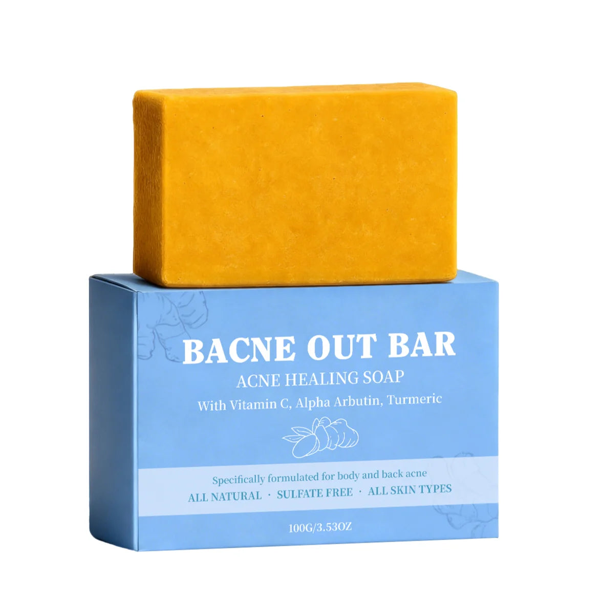 Turmeric Exfoliating Soap – Acne, Dark Spots & Deep Clean Exfoliating Soap Bar Zpaxo 100g Boxed