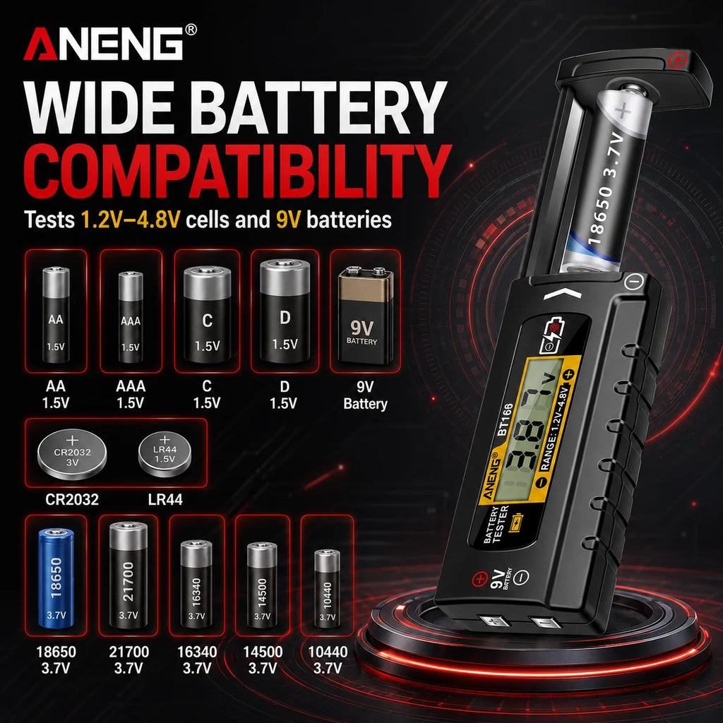ANENG BT169 Battery AA AAA C D 9V 1 5V Detector Multifunctional