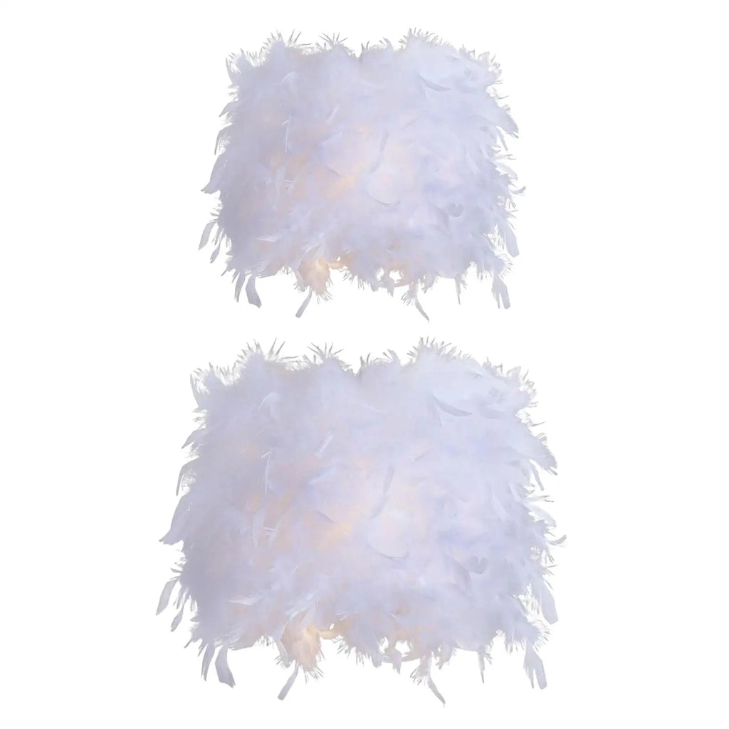 Feather Lampshade – Romantic Pendant Light Cover | Home & Events Feather Lampshade Zpaxo Length 40cm