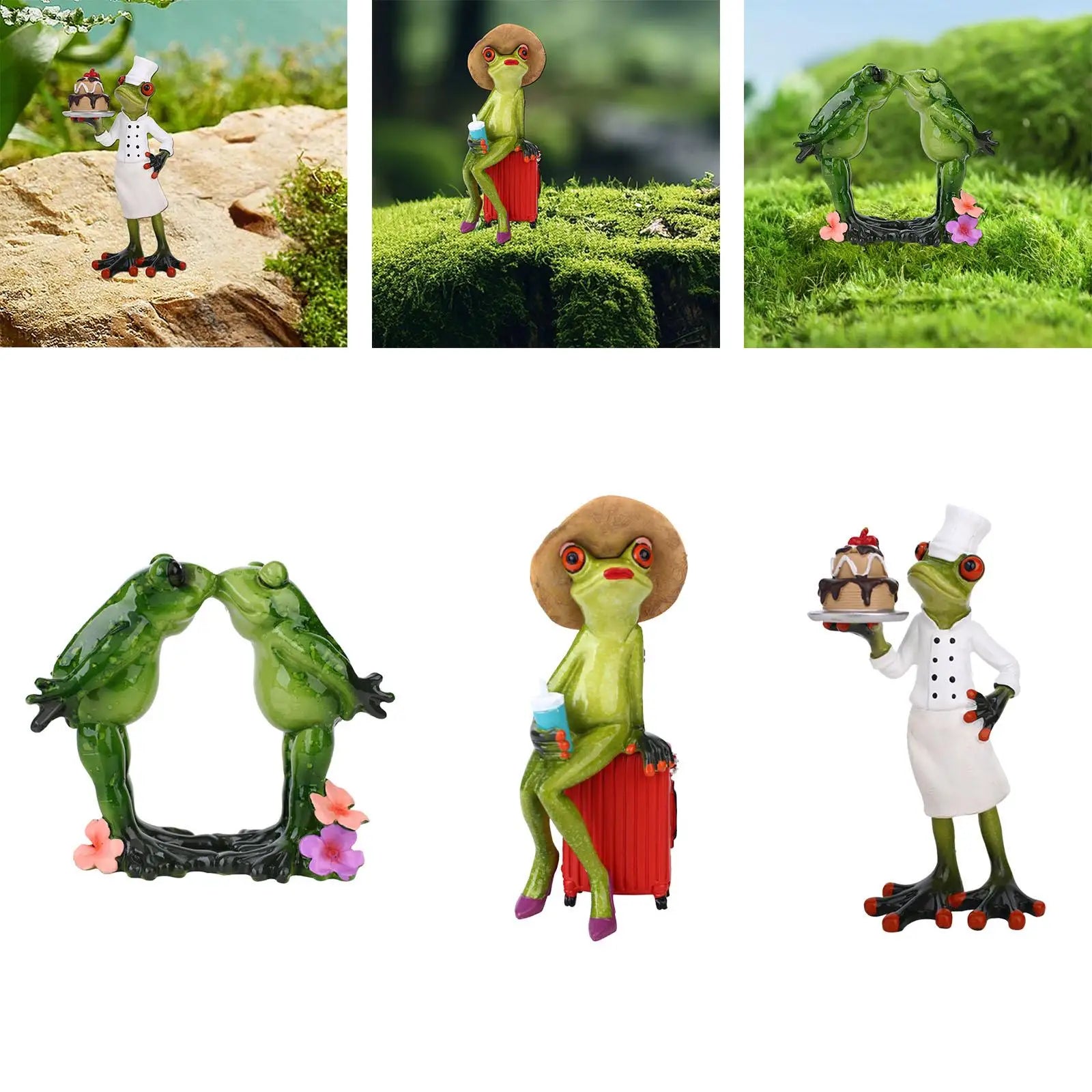 Funny Frog Statue Resin Figurine – Desk & Shelf Decor Resin Figurine Zpaxo