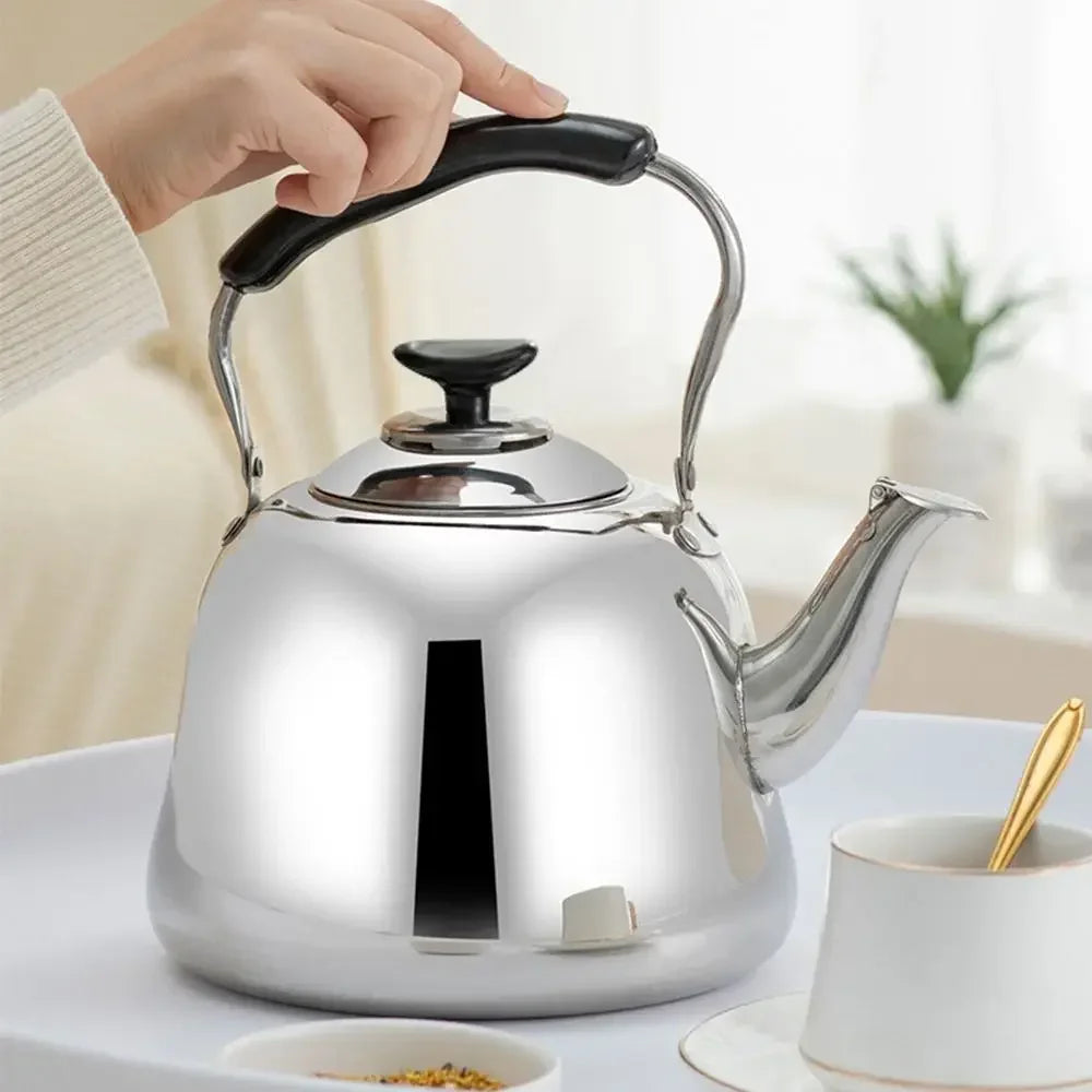 Stainless Steel Whistling Teakettle Fast Heating Base Large Capacity