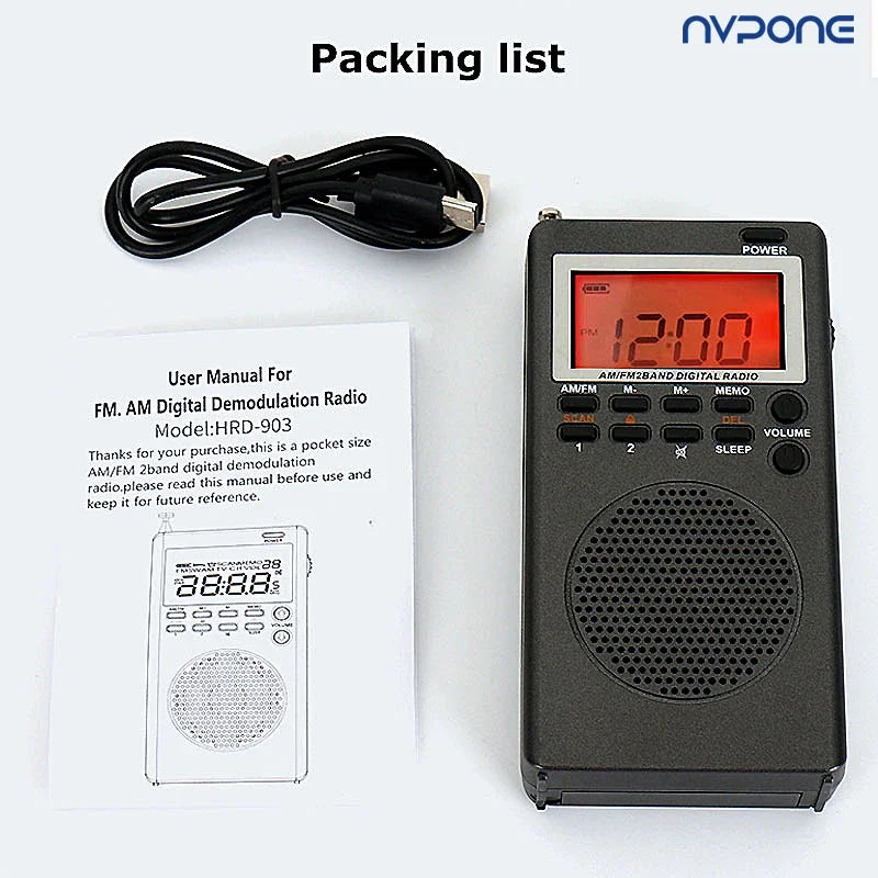 Portable FM AM Radio Mini 9K 10K Radios Receiver Built-in Speaker