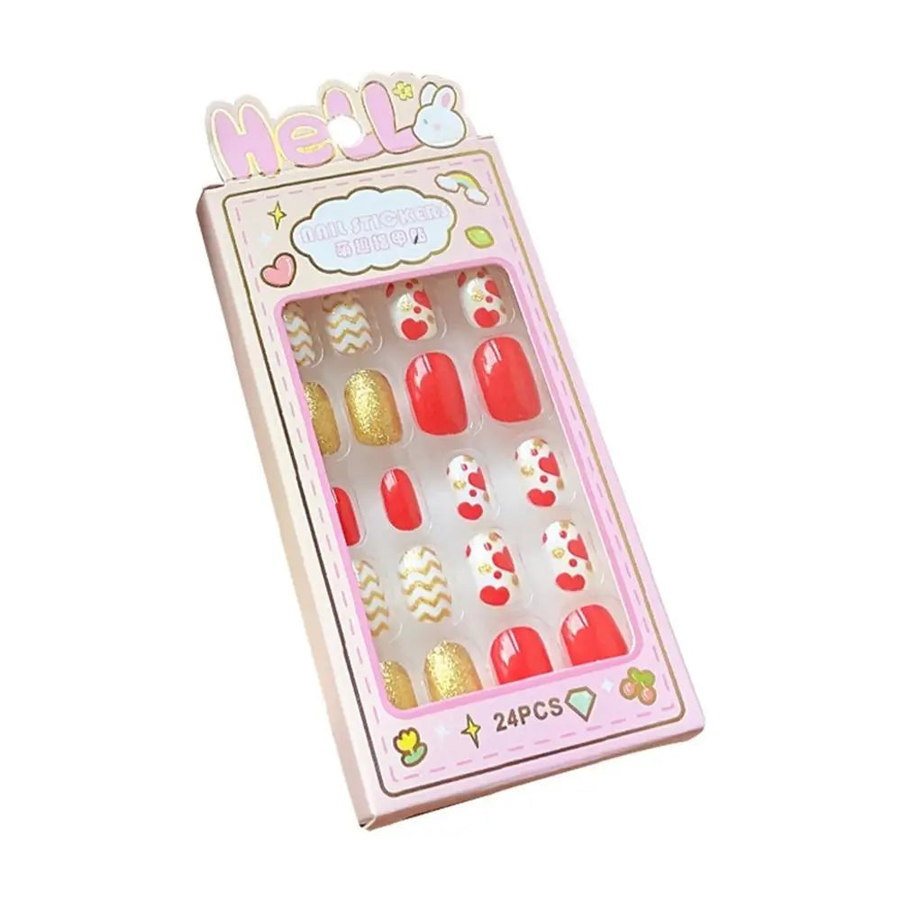 Cartoon Children Wearing Nails Cute Detachable Long Nail Sticker Zpaxo