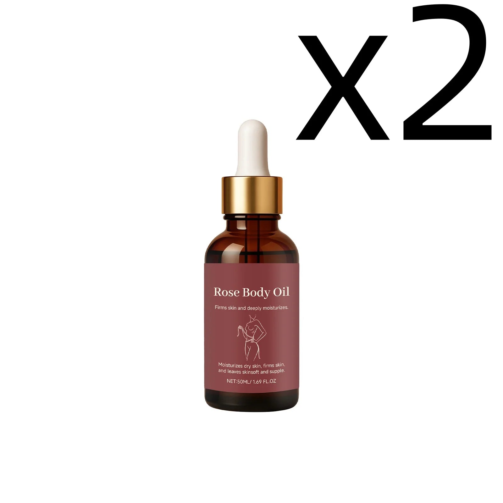 Rose Body Essential Oil Serum – Nourishing & Moisturizing 50ml Body Oil Serum Zpaxo 50ml X 2PCS