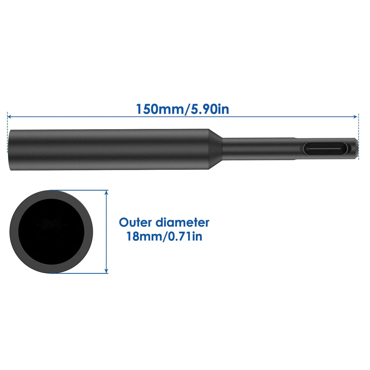 1/2PCS SDS Plus Ground Rod Driver Durable Hardened Steel Professional for Rotary Hammer Drill Power Tool for 5/8Inch and 3/4Inch Zpaxo 1PC 18MM