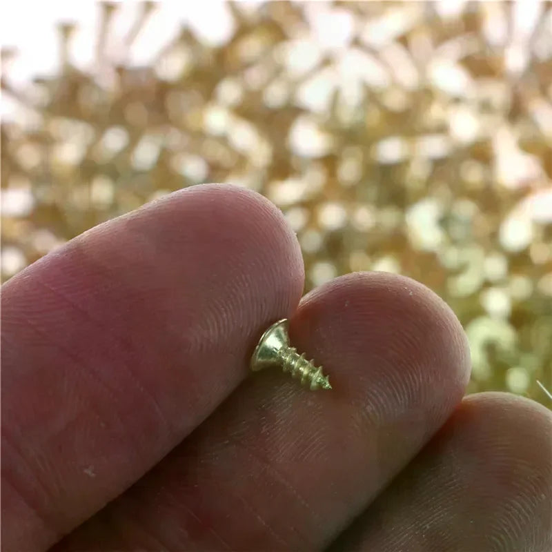 Brass Material Golden Screws Flat Self-tapping Model Tool Zpaxo