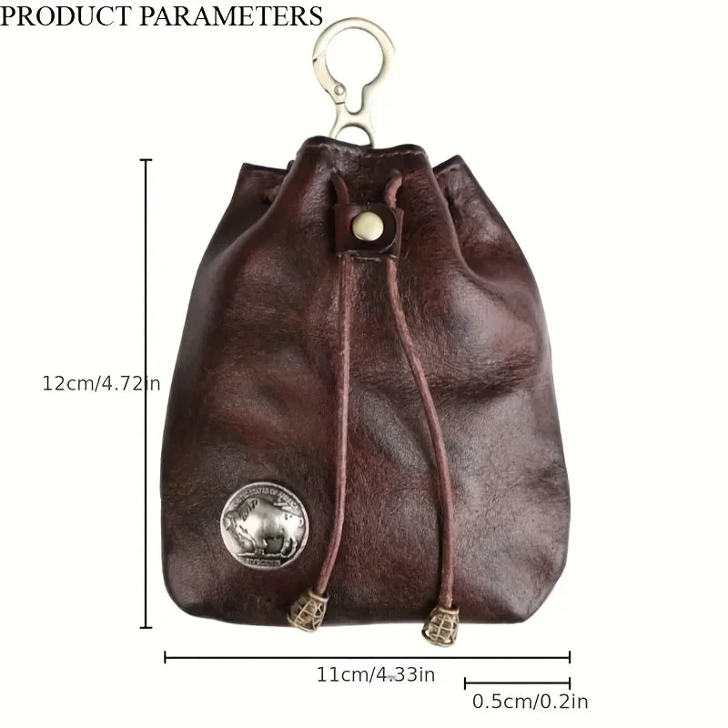 Vintage Vegetable-tanned Leather Wallet Pattern Gold Hardware