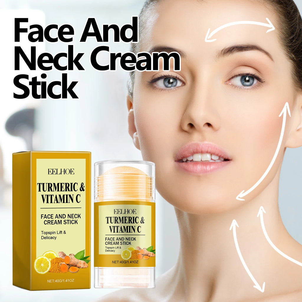 Turmeric Face and Neck Firming Cream Stick for Wrinkles Dark Spot Hydrating Anti Aging Skin Tightening Moisturizer for Women Men Zpaxo