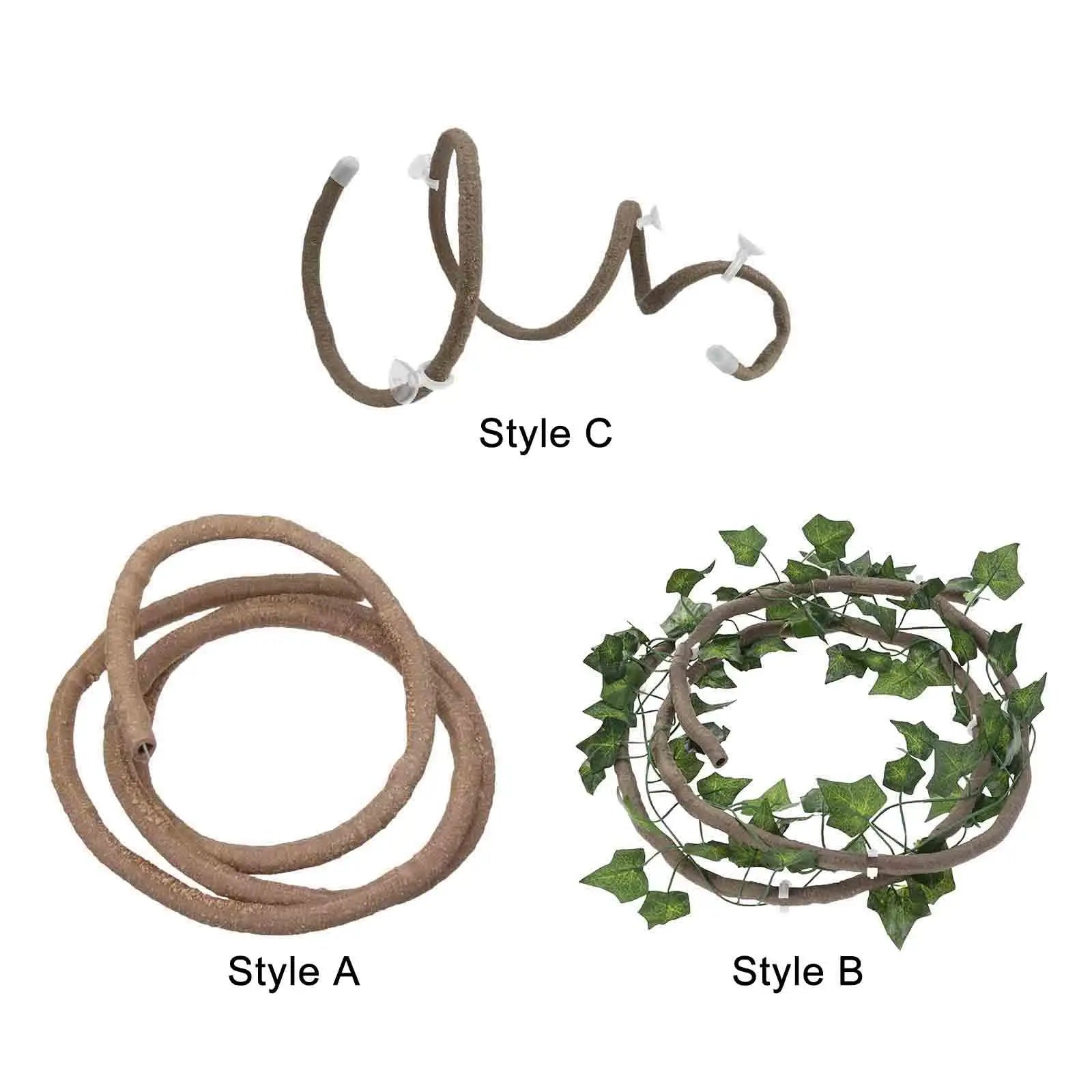 Reptile Vines for Terrarium Decor Fake Plants Reptile Terrarium Decor for Chameleon Snake Leopard Gecko Bearded Dragon Zpaxo