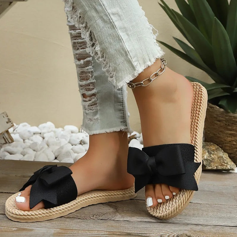 2026 Summer Fashionable Women's Casual Bow Knot Embellishment Fish Zpaxo