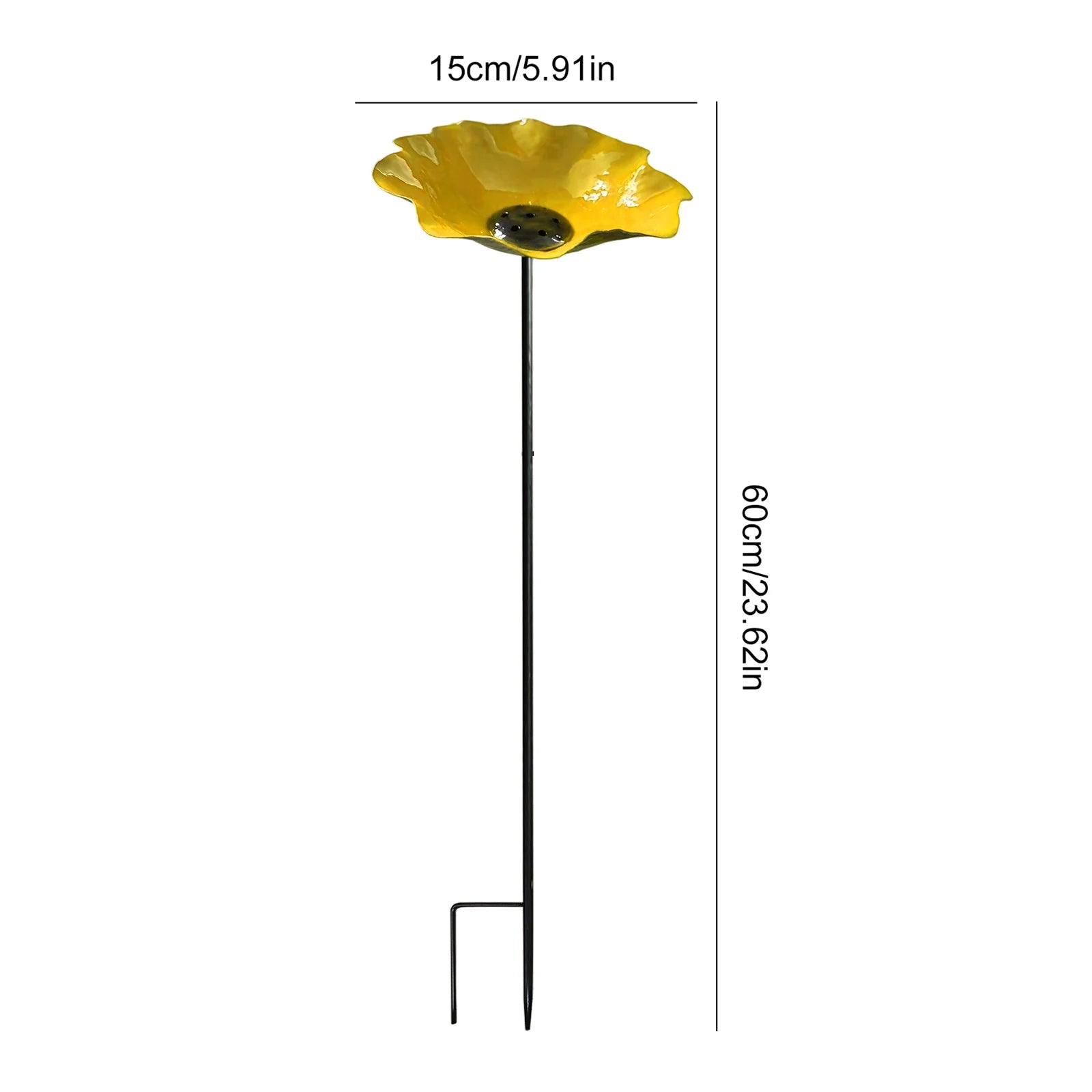 Metal Flower Garden Stake Weather Proof Butterfly Bees Bath Bowl Bird