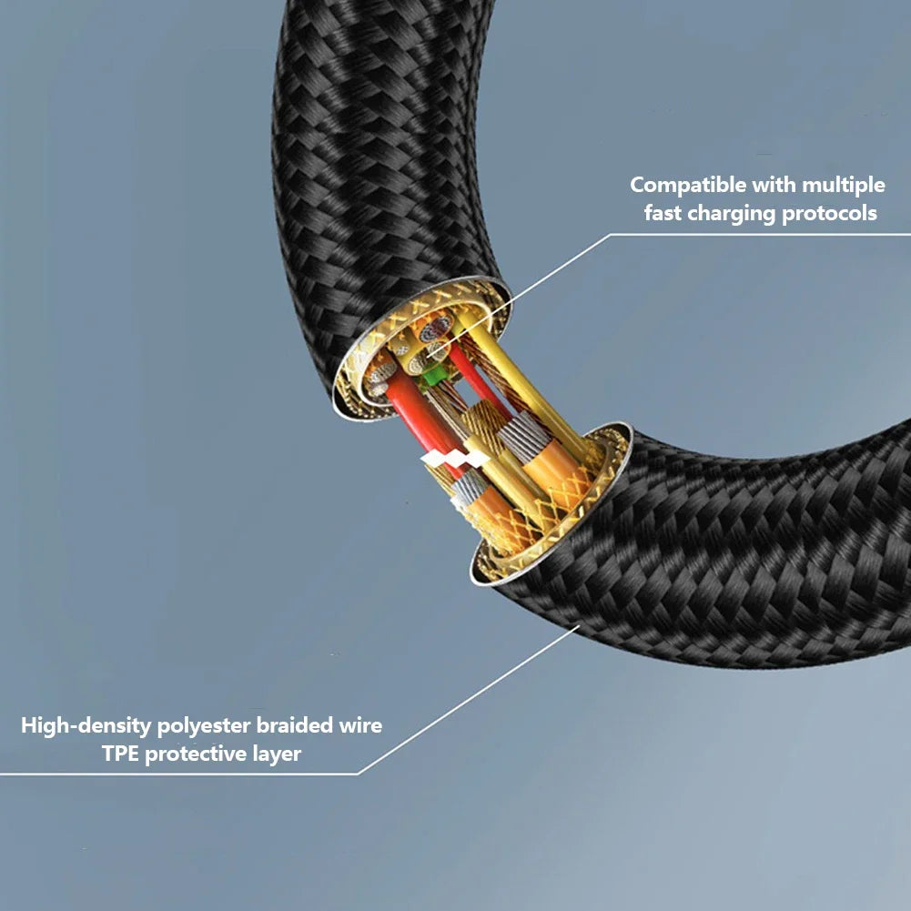 90° Right-Angle 66W 6A USB-C Fast Charging Cable | 25/50cm