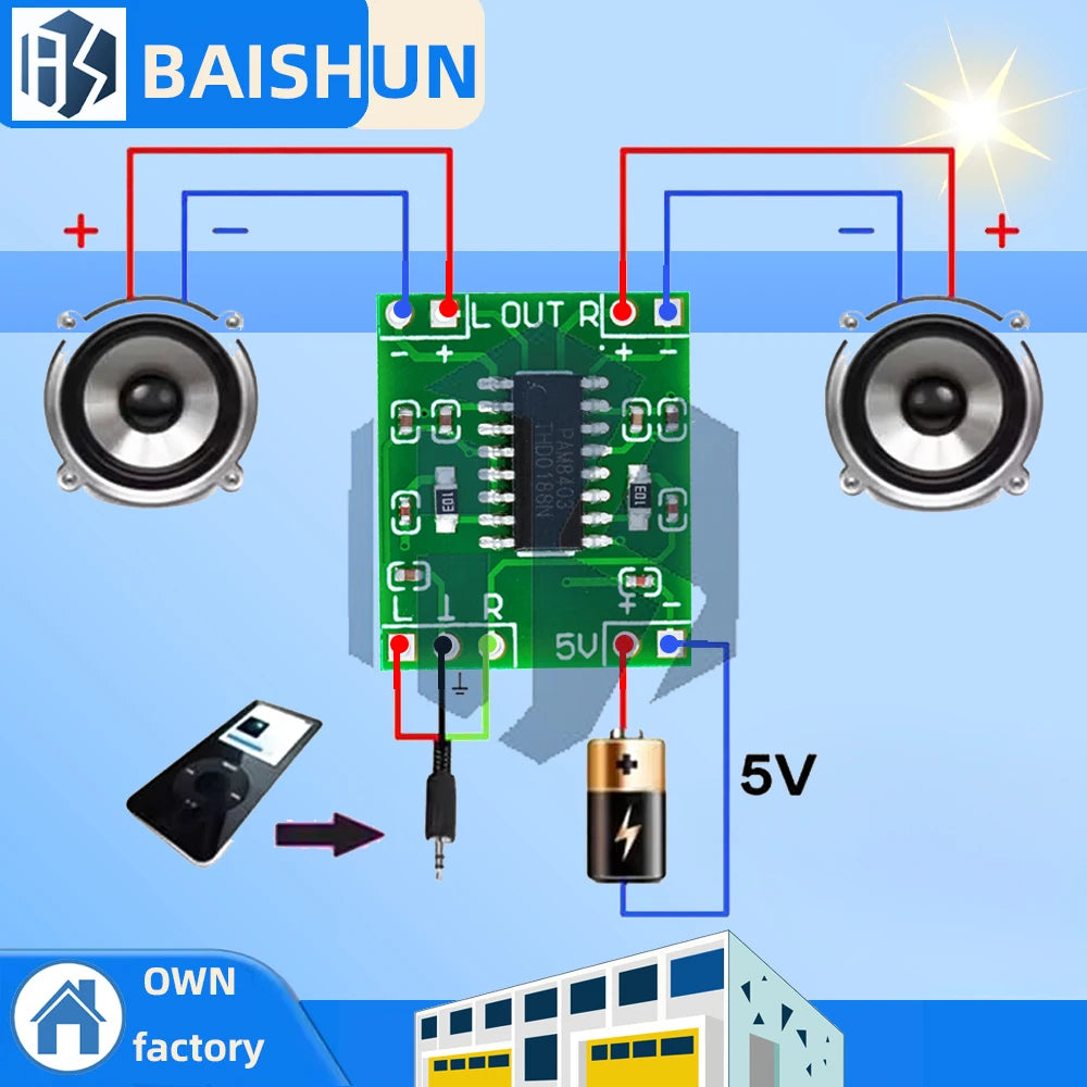 PAM8403 Mini Digital Amplifier Board 2 3W Class D Efficient 5 5V USB Zpaxo