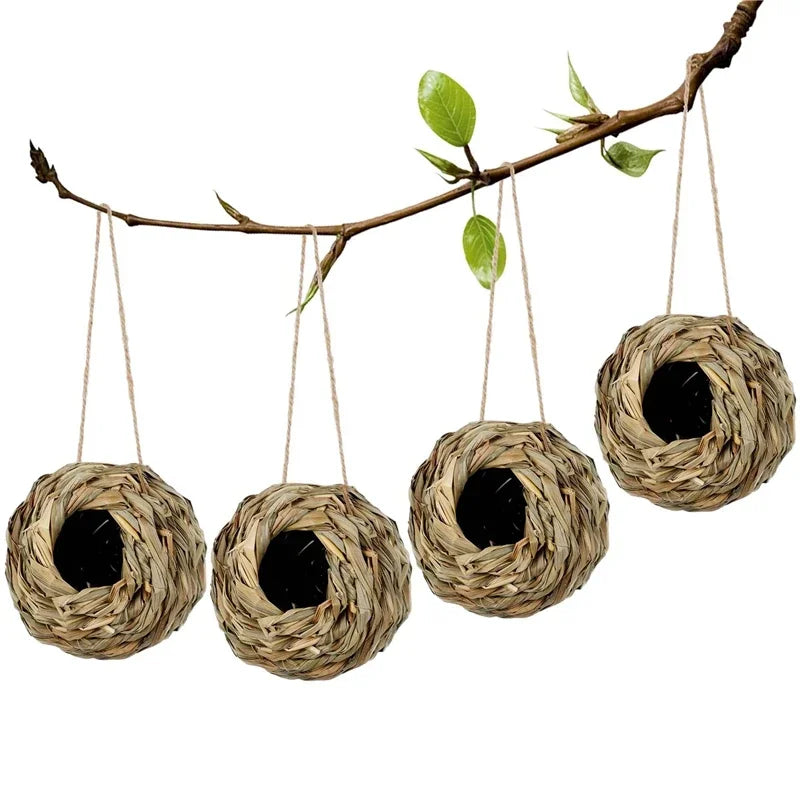 2024 Birds Nest Bird Cage Grass Egg House Outdoor Decorative Weaved