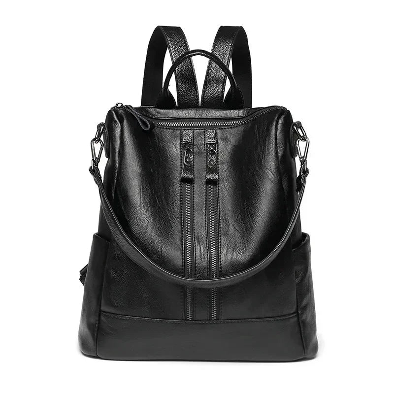 Leather Backpack Female Travel Bag Wild Large Women Fashion