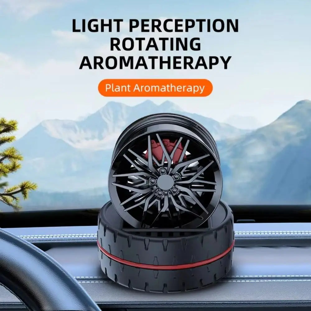 Wheel Hub Design Solar Car Air Freshener Shape Powered Rotating Zpaxo