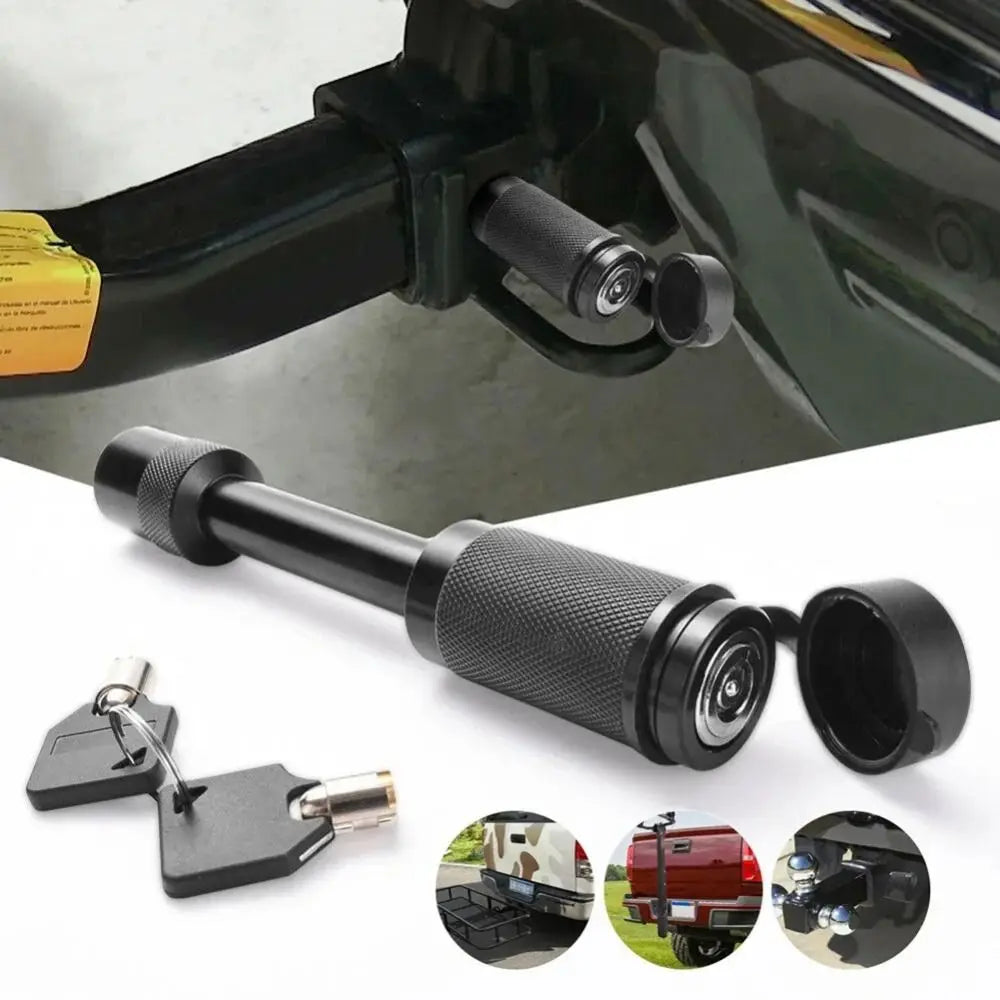 Metal Anti-Theft Lock Corrosion Resistant Dust Resistant Caravan Lock Black Universal Fit Anti-theft Trailer Hook Outdoor Use Zpaxo