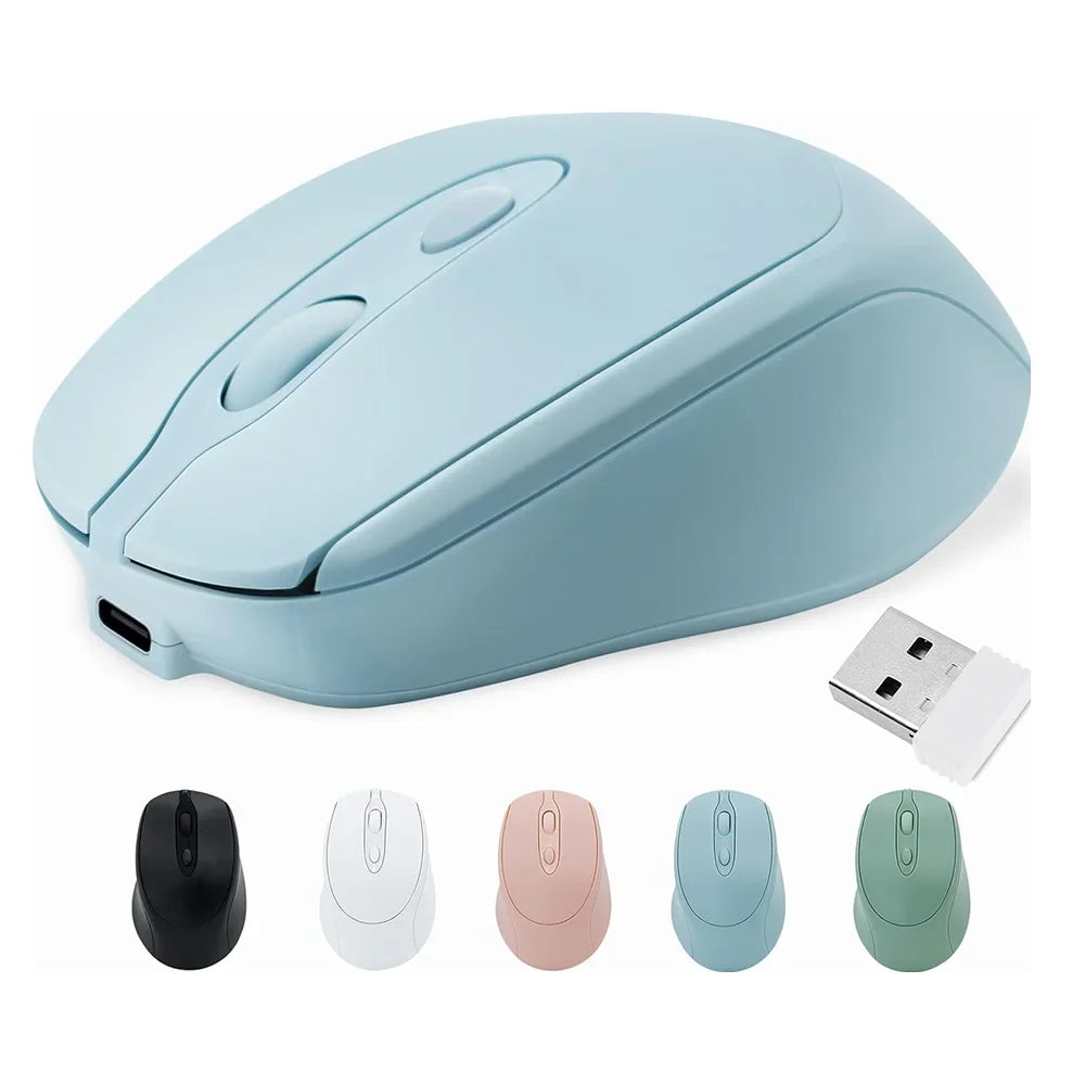 Rechargeable Wireless Computer Mouse Bluetooth-compatible USB Silent Zpaxo